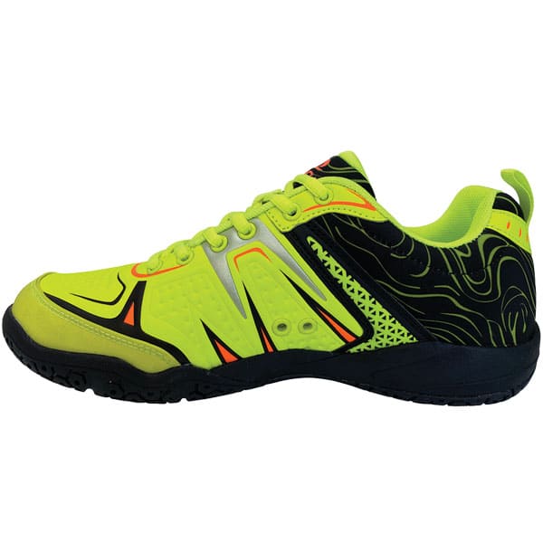 Inner Side of Acacia DinkShot II Lime Shoe showing unisex design and Kevlar arch support