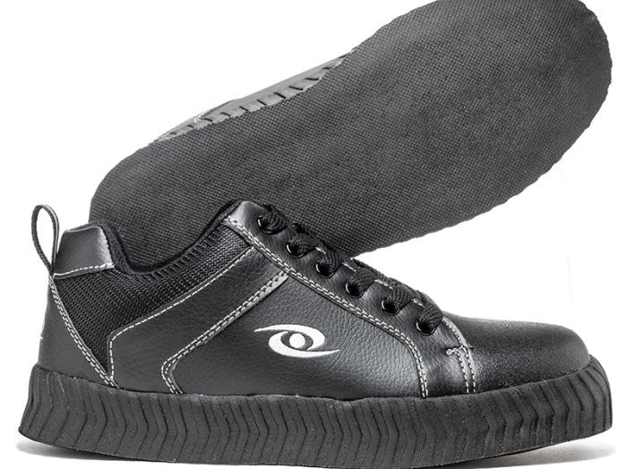 Acaciasports stick curling shoes with gel grip on ice rink