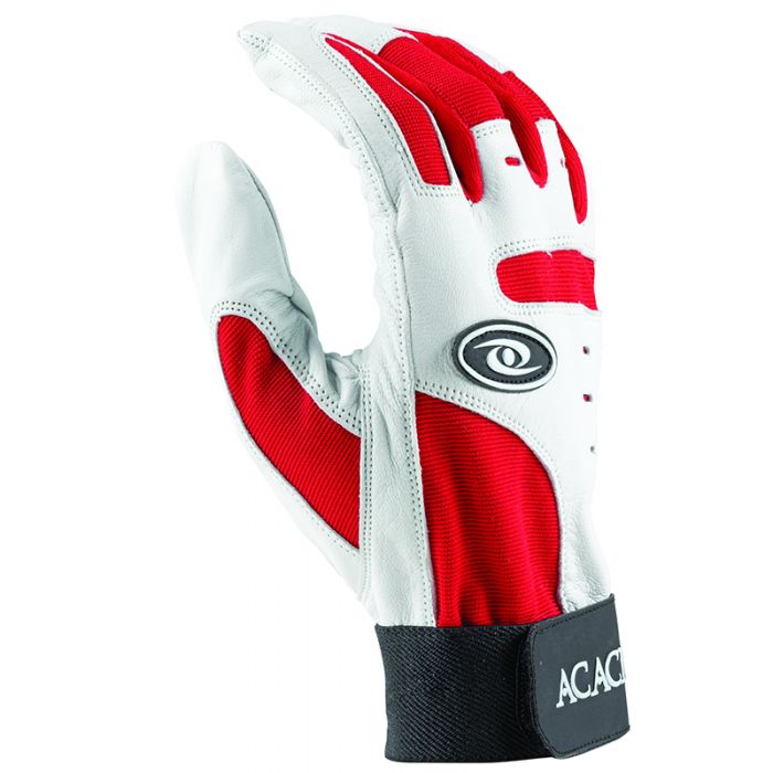Acaciasports HR (Red) gloves in Cabretta leather on curler’s hand Available in Different colors 